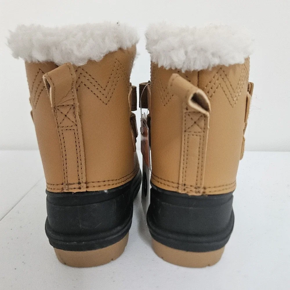 NWT Cat & Jack Denver Winter Faux Fur Lined Boots Toddler 6 Brown‎ Waterproof